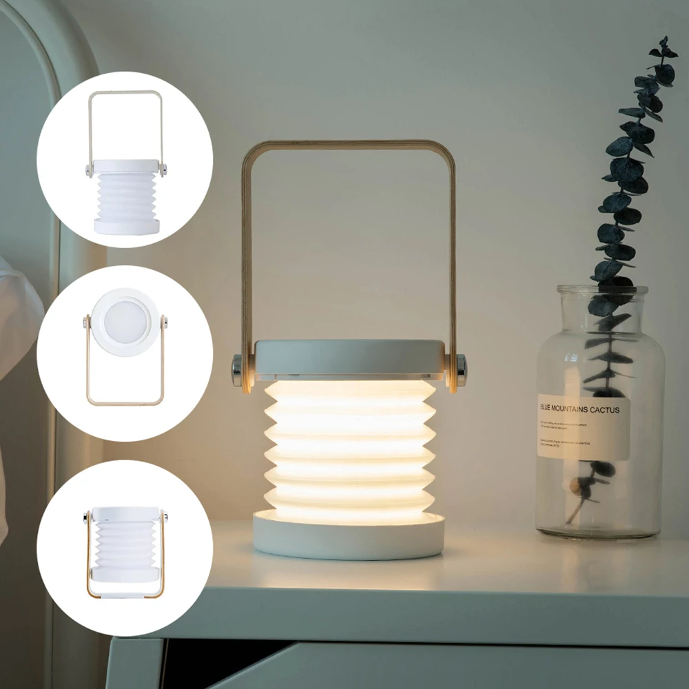 

Creative Foldable Touch Night Light Dimmable Reading LED Portable Lantern Lamp USB Rechargeable Table Lamp for Bedroom Living