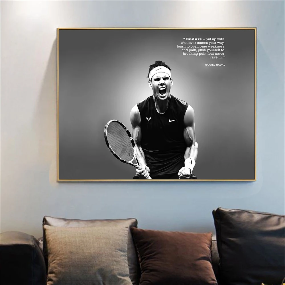 Постер известного теннисного игрока Рафа Надаля настенное искусство печать на