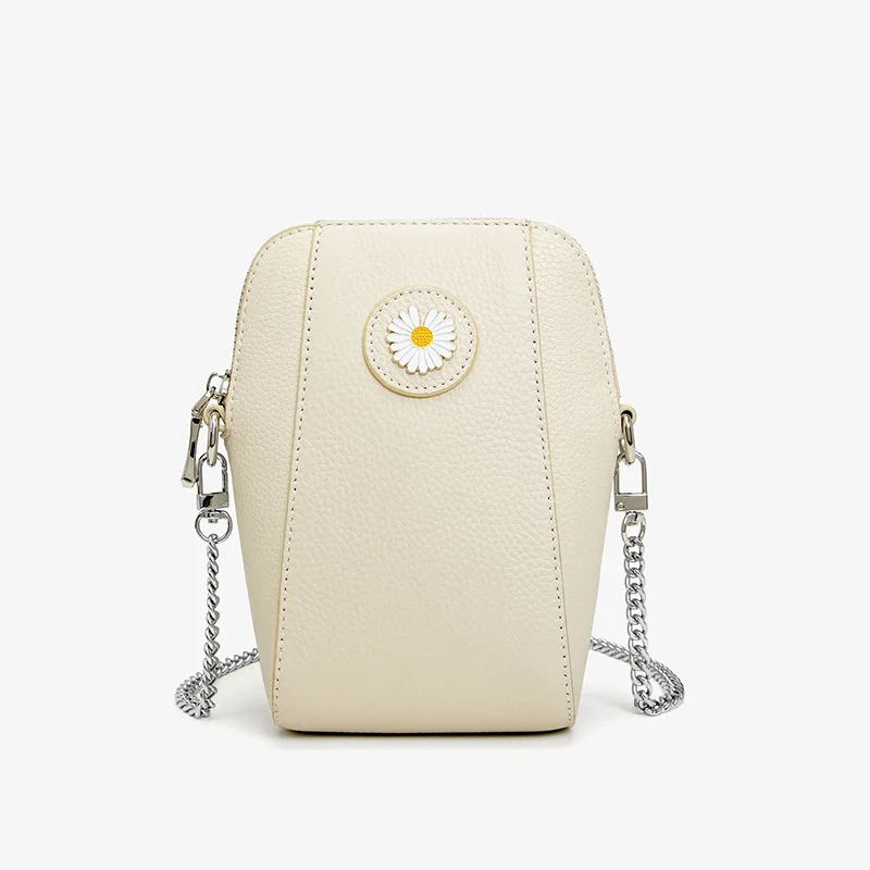 

2021 new women's bags bags diagonally across the leather top layer cowhide women's fashion trend chain small daisy messenger bag