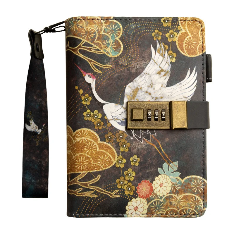 

A6 Chinese Classic Style Lock Password Diary Books Spring Binder Notebook (No Pen) TPN072