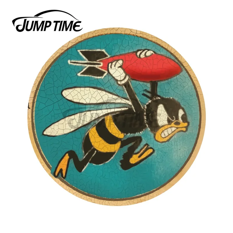 JumpTime 13 x cm Bee Bomber WW2 Patch Car Stickers and Decals Fashion 3D Custom Printing Vehicle VAN Decoration Waterproof | Автомобили и