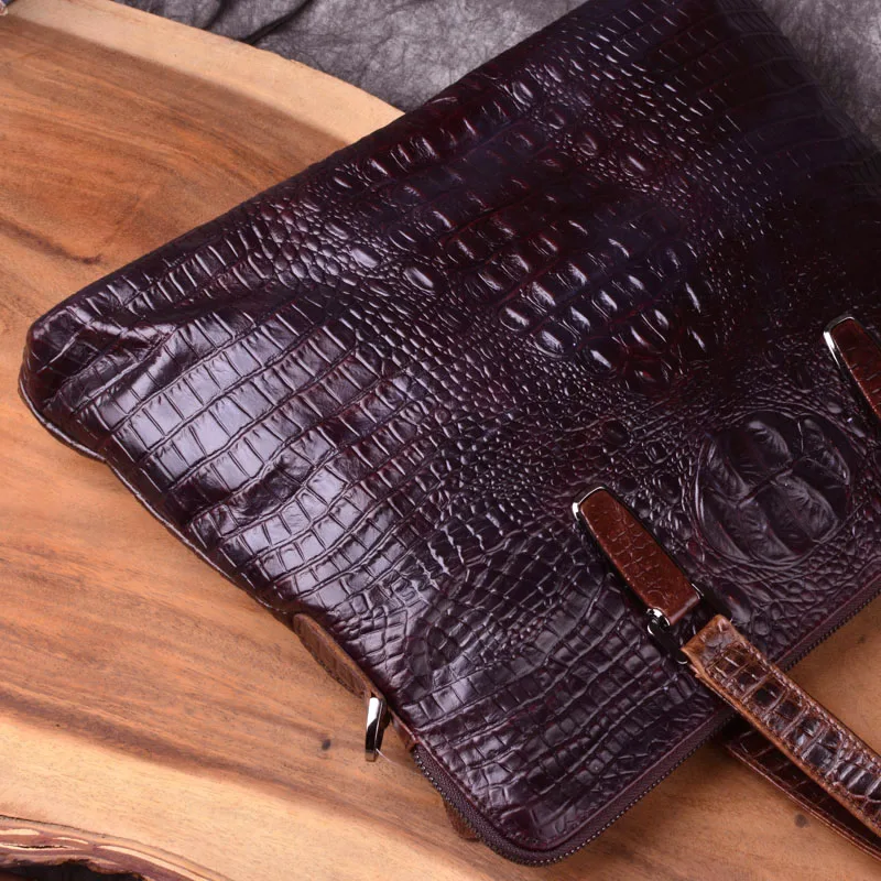 AETOO мужской портфель с крокодиловым узором кожаная мужская деловая сумка