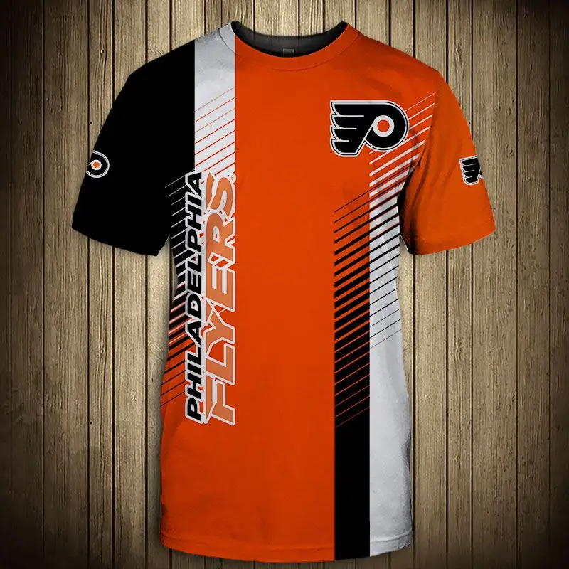 

Philadelphia fashion casual men Flyers t-shirt Stitching design geometric bird print cool tops