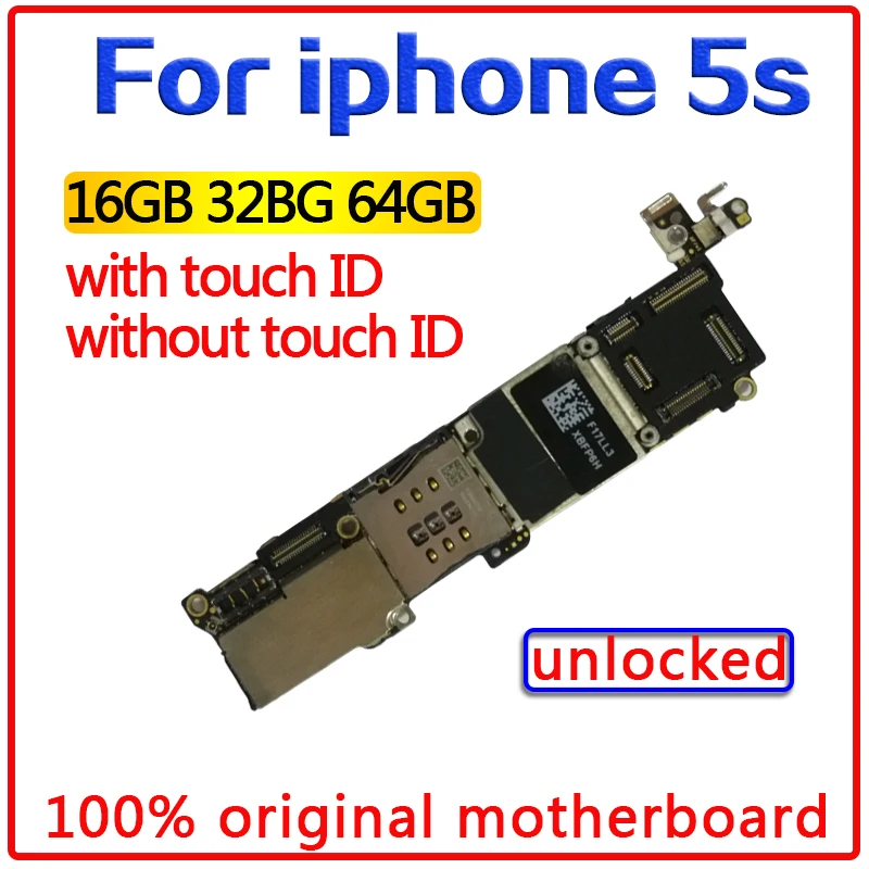 16 Гб/32 ГБ/64 ГБ для iphone 5s материнская плата с/без Touch ID 100% оригинал разблокирована с