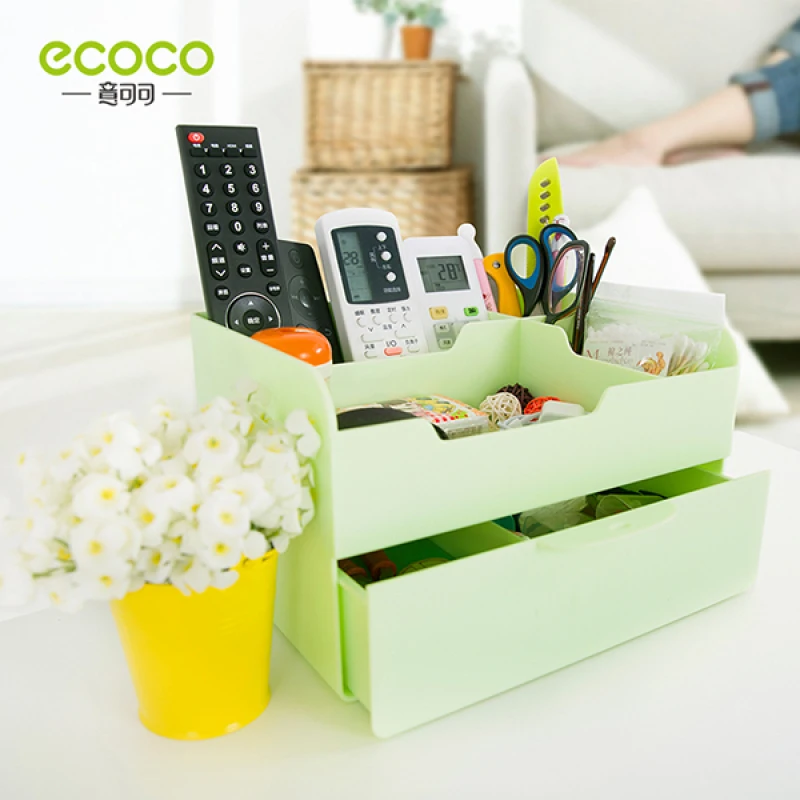 

New ECOCO Large-capacity Kitchen Bedroom Living Room Bathroom Drawer Type Desktop Cosmetic Multifunction Stationery Storage Box