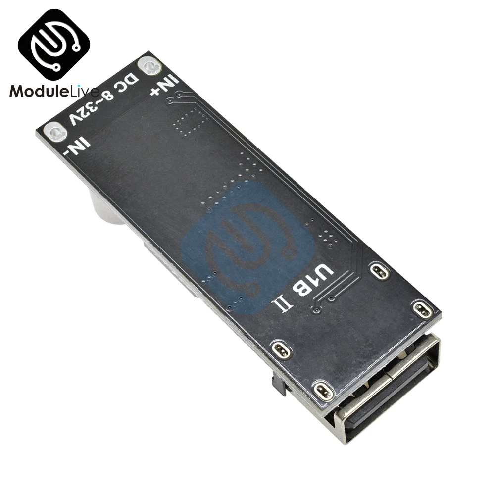 USB DC-DC понижающий преобразователь автомобилей Зарядное устройство понижающий модуль 8 V-32 V постоянного тока до 5V 3A Зарядное устройство монтажной платы Питание монокальция фосфат протокол