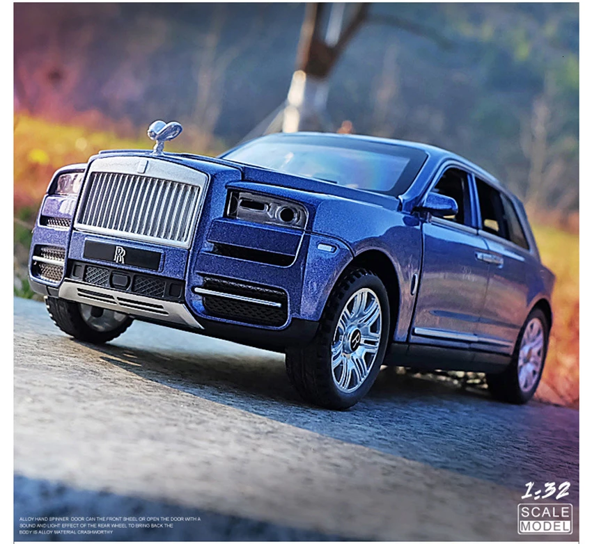 1/32 Rolls Royce Cullinan Diecasts модели игрушечных автомобилей со звуком и светильник 6 дверей можно открыть Oyuncak модель подарки для детей