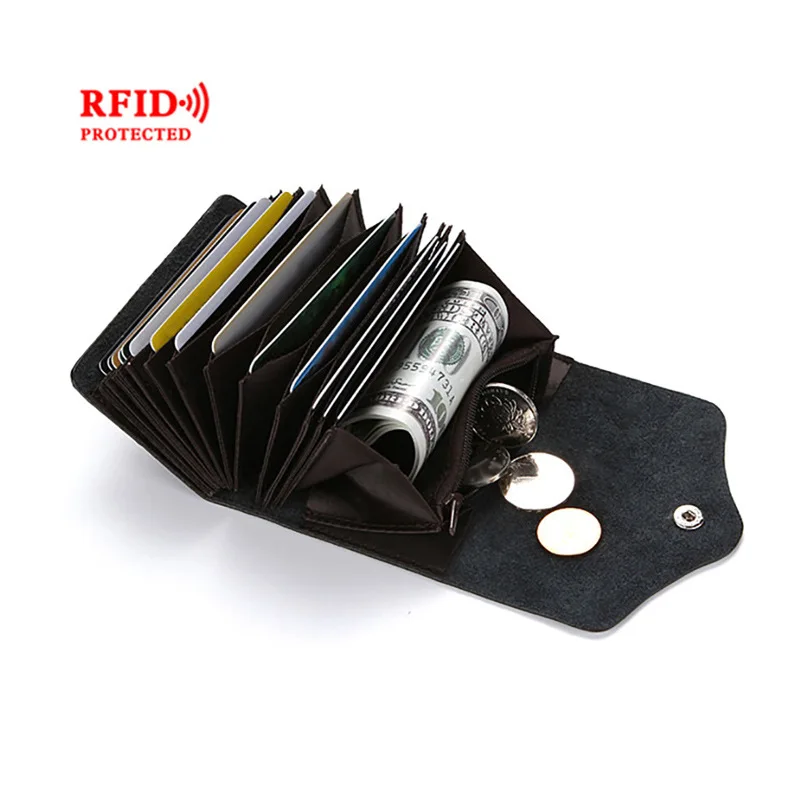 

Антимагнитный кошелек RFID, Женский креативный Кошелек, Чехол для карт, Женский кошелек с двойной пряжкой, кошелек на молнии, кошелек для моне...