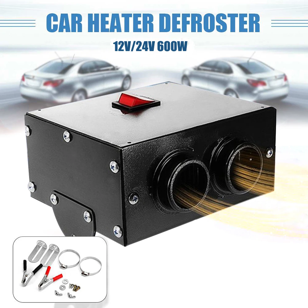 

New 12V/24V 600W Car Vehicle Fan Heater Heating Warmer Windscreen Defroster Demister Van heater electric heater double hole
