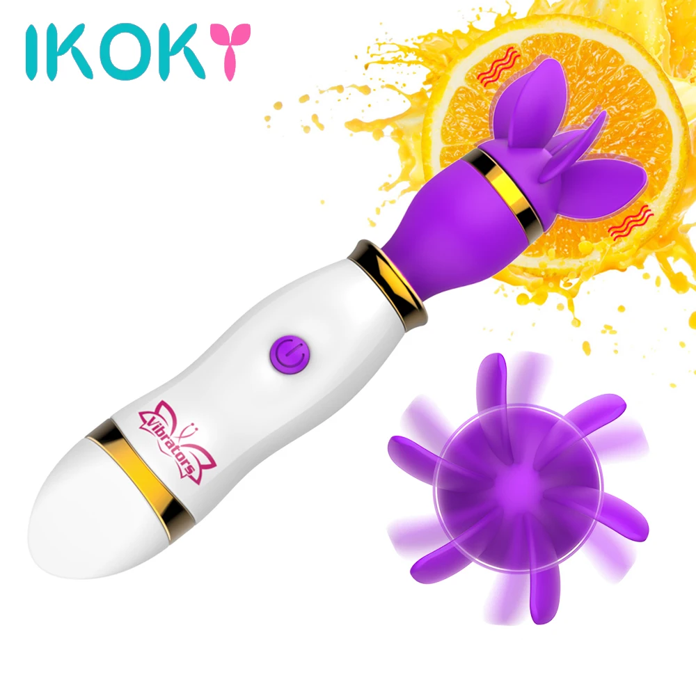IKOKY 12 Скоростей Φ AV Stick вращение на 360 градусов Женский мастурбатор язык лизающий
