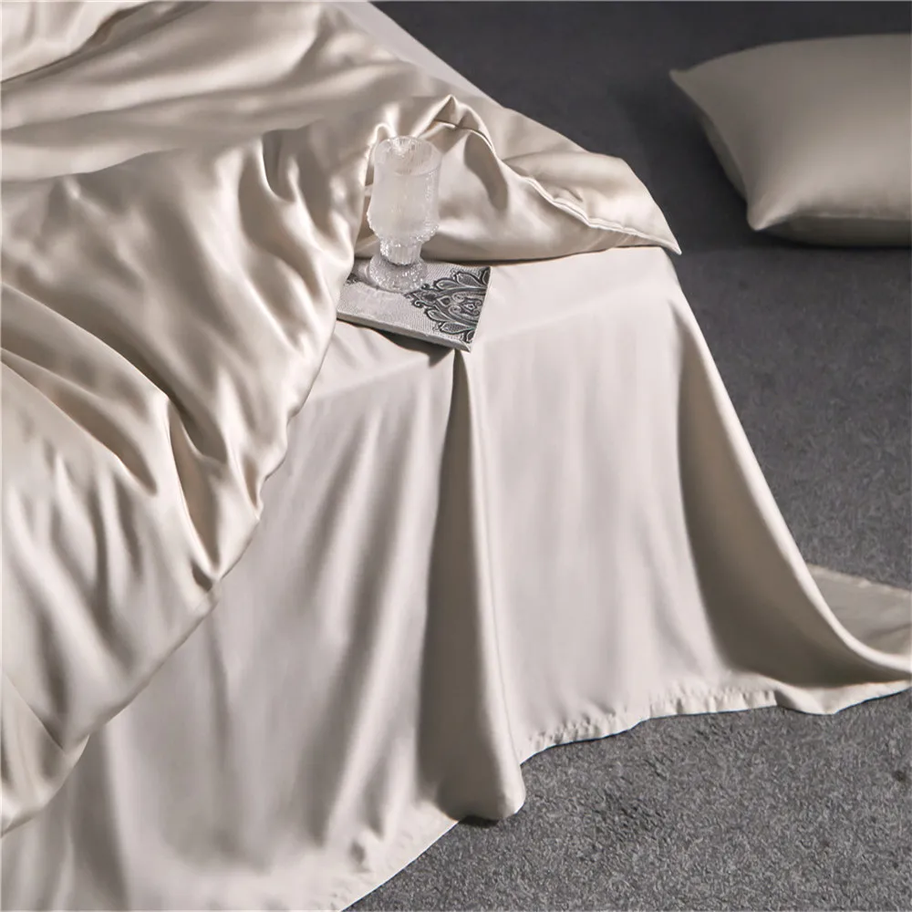 

Lofuka Luxury 100% Nature Silk Bedding Set Beauty Duvet Cover Flat Sheet Or Fitted Sheet Pillowcase Queen King For Women Men