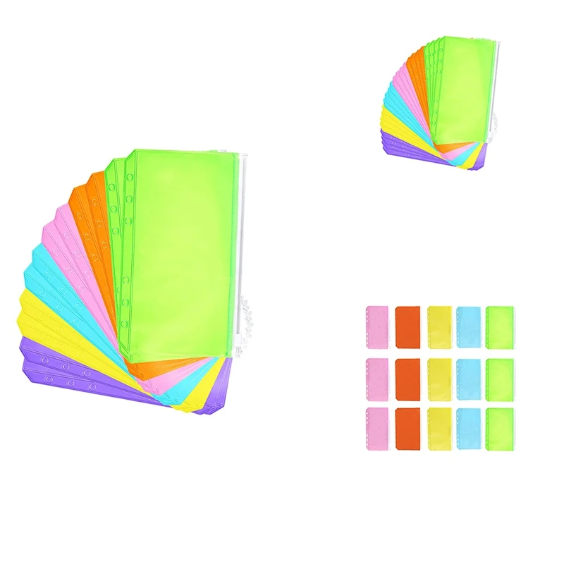 Budget Binder, Cash Envelopes for Budgeting, A6 Binder Pocket, Budget Binder with Zipper Envelopes