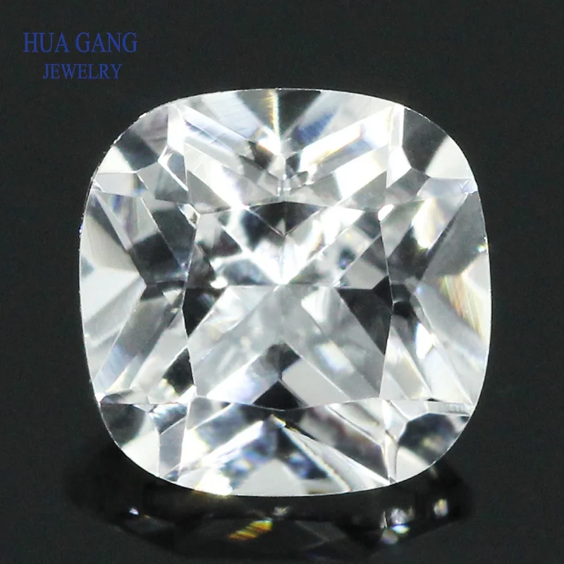 

12# White 3x3~10x10mm Synthetic Corundum Gems Stones Cushion Cut Shape Princess Cut Gems For Jewelry Free Shipping