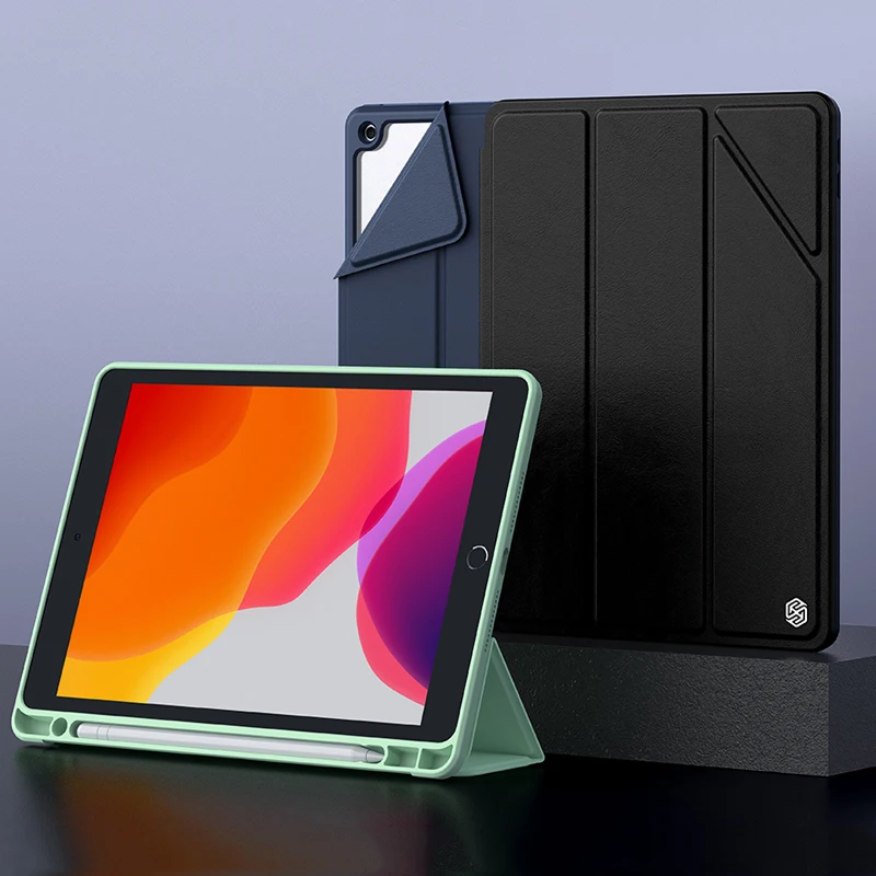 

Magnetic Leather Case For Apple iPad 10.2 2019/2020 8 8th Generation Flip Full Cover With Pencil Holder Folding Protective Shell