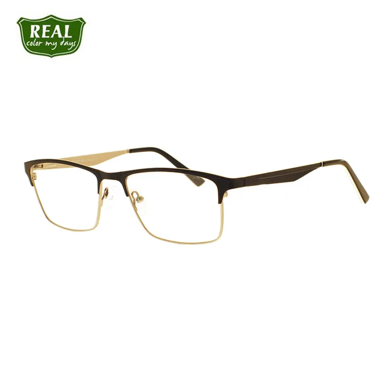 Металлические оправы для очков с полным ободком прямоугольные мужские по