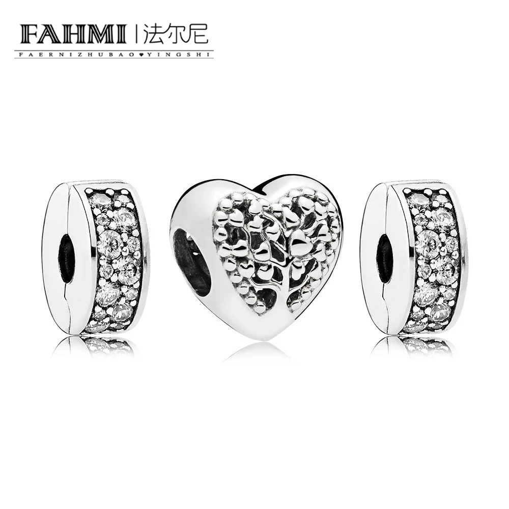 

FAHMI 100% 925 Sterling Silver Brand New SHINING ELEGANCE SPACER CLIP Flourishing Hearts Charm Pack Set RAU0449 791817CZ