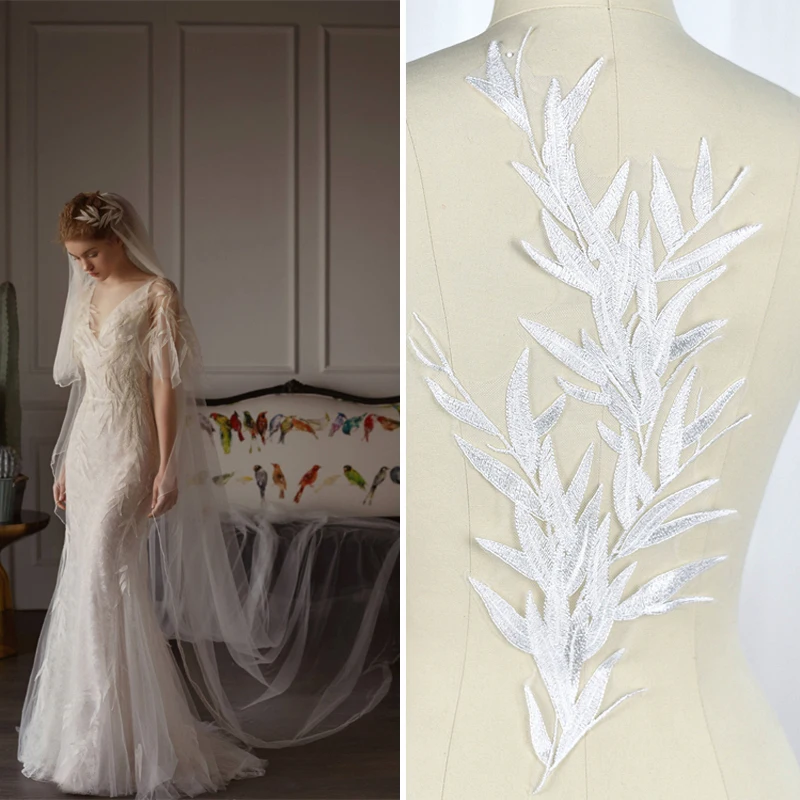 Кружевная аппликация с вышивкой цвета слоновой кости лиф в стиле листьев