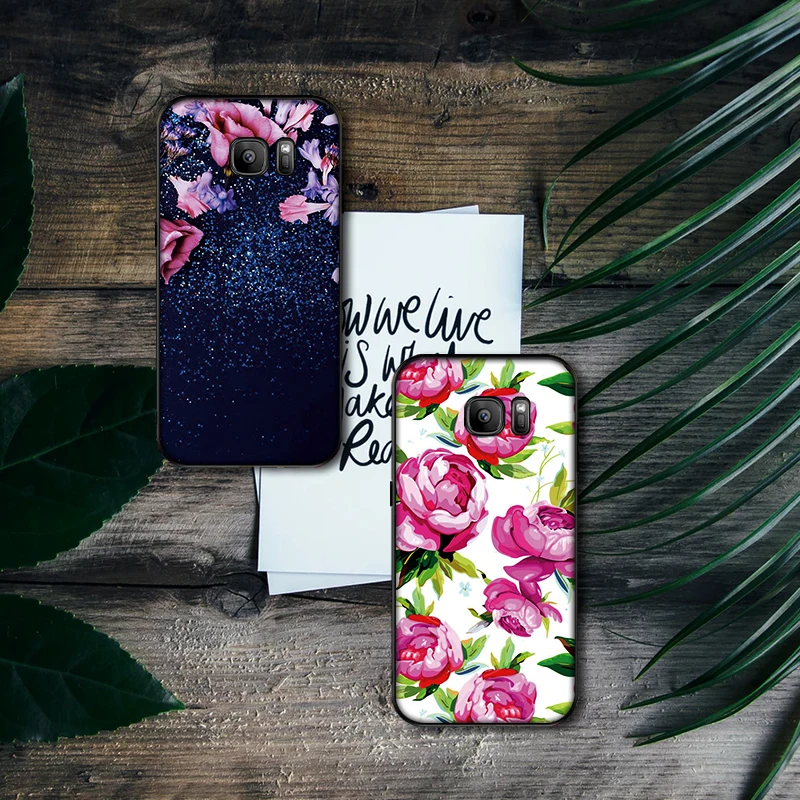 Пион Дейзи кактус Мягкий силиконовый чехол для телефона Samsung Galaxy S6 S8 край S7 S9 плюс