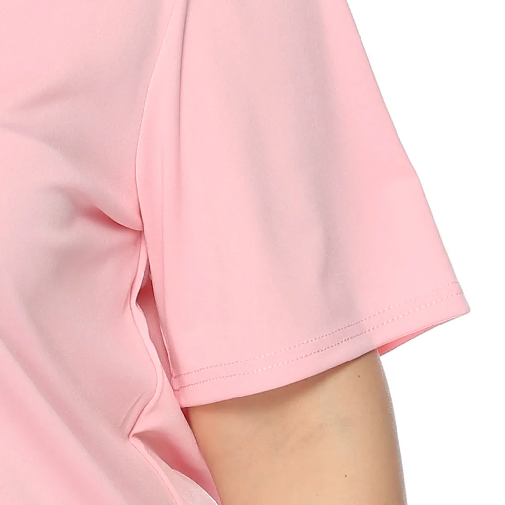 Женская летняя блузка с коротким рукавом и принтом большого размера| |