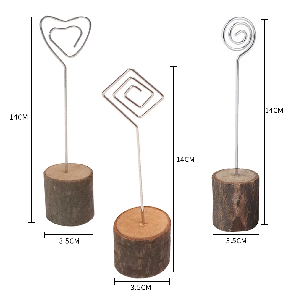 10 шт. деревянный свай имя держатель карточки с именем гостя фото клип меню стол