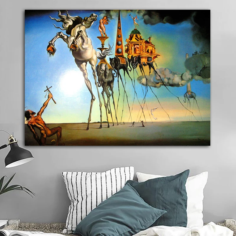 Salvador Dali Картина на холсте абстрактное искусство лошадь, слон классические настенные картины для гостиной домашний декор Принт без рамы
