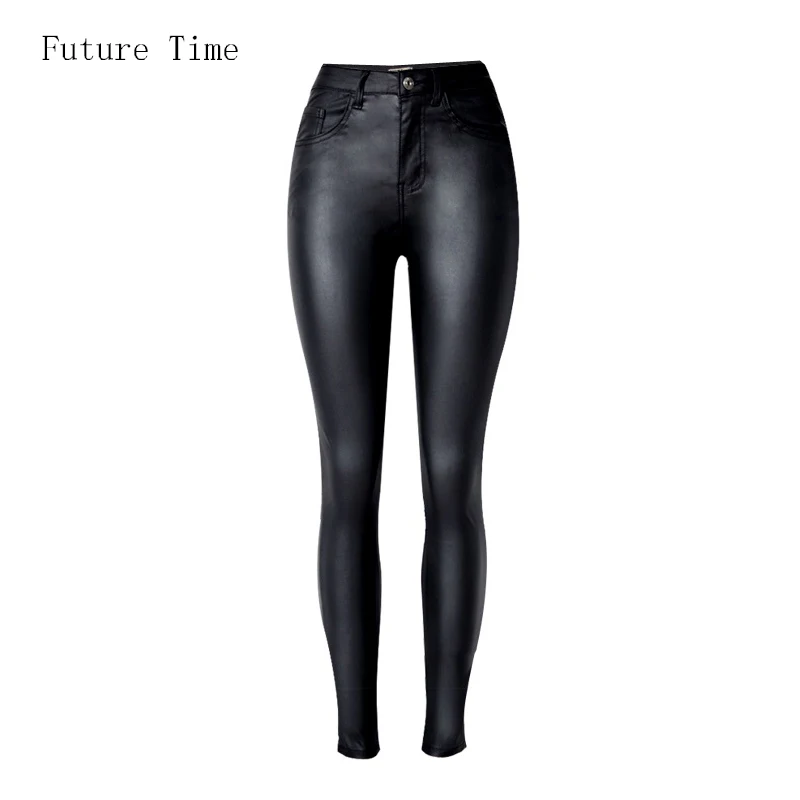 

FAKUNTN 2021 Fashion Women Jeans,fitting High Waist slim Skinny woman Jeans,Faux leather jeans,stretch Female jeans,pencil