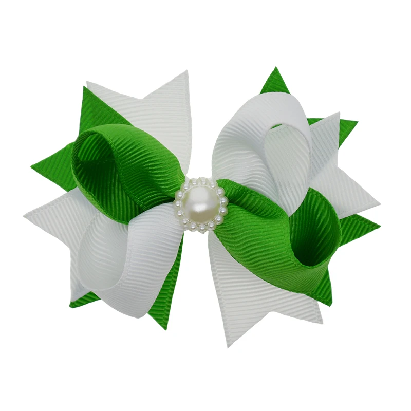 Небольшой двухцветный наборный косичка с бантом для малышей девочек рисунком 10