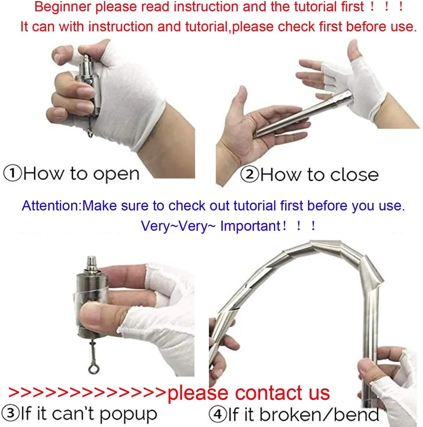 1 шт. 110 см металлический появляющийся тростник волшебные трюки фокус фокусы