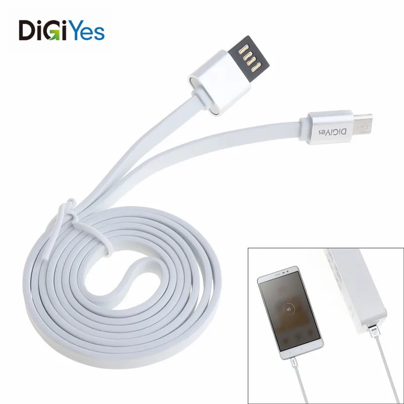 DiGiYes USB кабель двусторонний Реверсивный 2 0 плоский без спутывания Синхронизация и