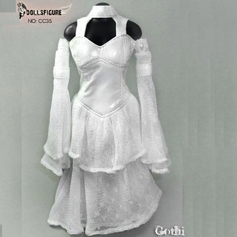 

1/6 Gothic CC35 white wedding dress For 12 Inch Female Action Figure