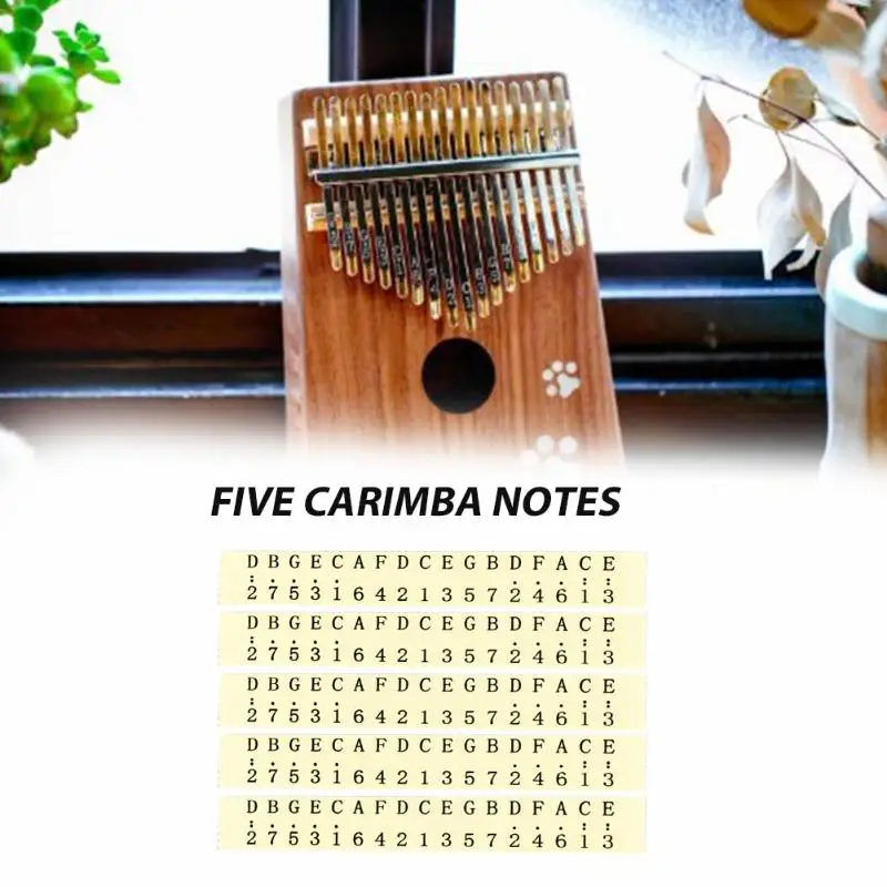 

5pcs Thumb Piano Musical Scale Stickers Practical Kalimba Musical Sound Labels Sticker for Beginner Musical Instrument Supplies