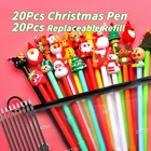 40 шт.компл. Kawaii мультфильм Рождественская серия гелевая ручка милый Санта снежинки медведь ручки 0,5 мм черные чернила Школа Офис Канцтовары подарки