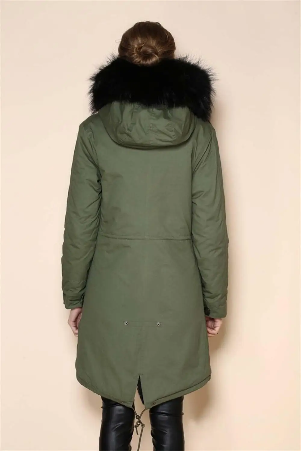 Thomas Tina Real fox Fur Coat Winter Jacket Women Long Parka Big Natural Raccoon Collar Hood Rabbit fur linner outwearing | Женская