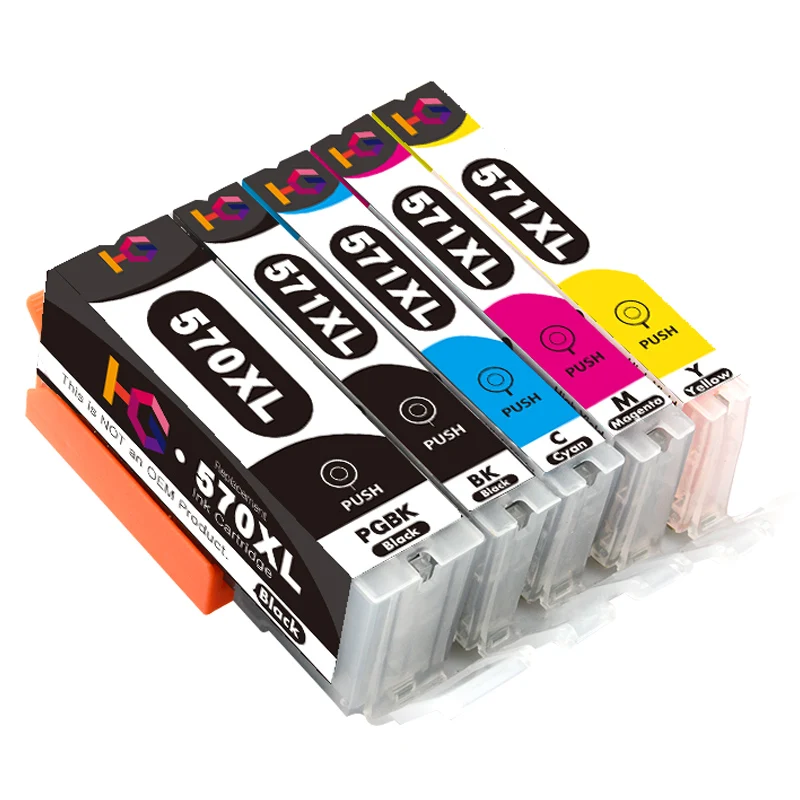 570 571 чернильный картридж для принтера Canon PGI 570XL CLI 571XL с чипом высокий выход Pixma MG5700