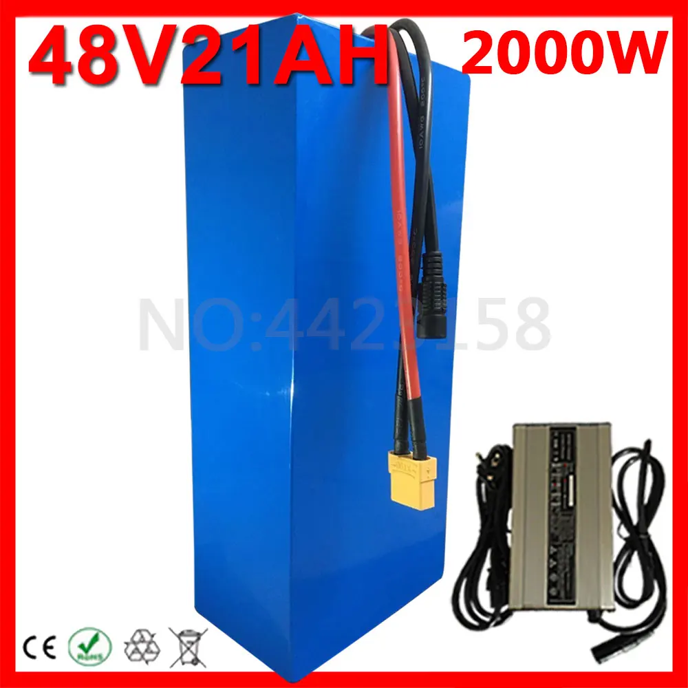 Высокая Мощность 1800W 48 V 20AH Электрический велосипед Батарея 48 V 20AH для е-байка Батарея 48 Вольт литиевая батарея Батарея с 50A BMS 2A Зарядное Устройство налог