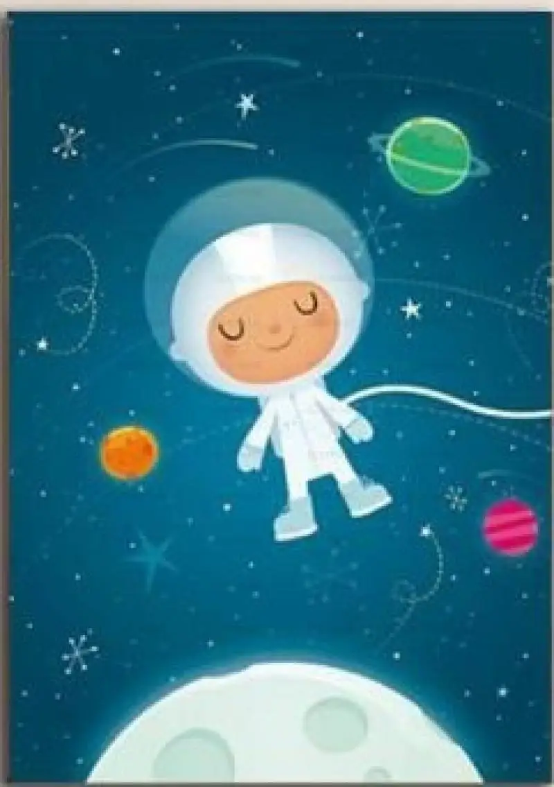 

Cartoon Space Astronaut Poster Decoration Canvas Painting for Baby Room Decoration Living Room Living Room Decoration