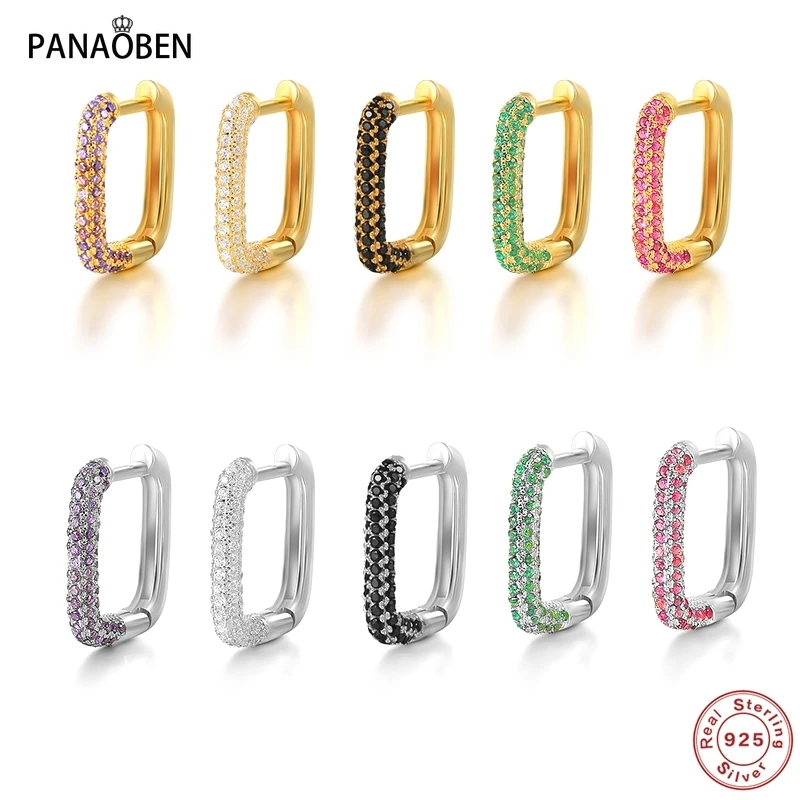 

Женские Разноцветные серьги в форме буквы U PANAOBEN, серебро 925 пробы, 1 шт.