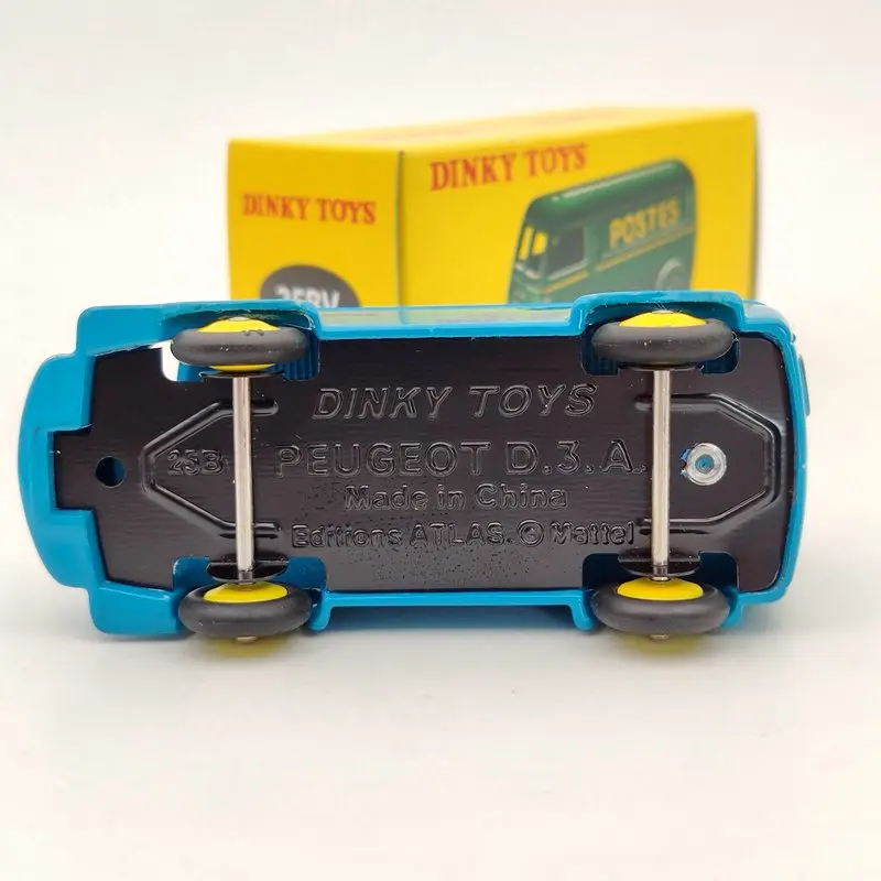 Atlas 1/43 Dinky Toys 25BV для почтового фургона P ~ geot D.3.A синие литые модели |