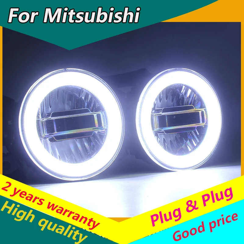 

KOWELL Car Styling for Mitsubishi Outlander Pajero Grandis ASX LED Fog Light Auto Angel Eye Fog Lamp LED DRL 3 function model