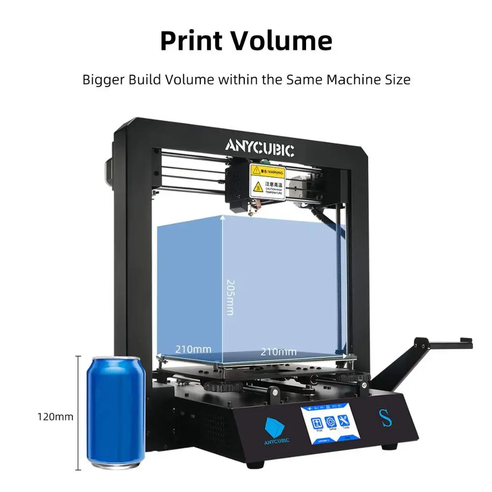 ANYCUBIC Mega S FDM 3D принтер TFT сенсорный экран Высокая точность PLA s размер печати 210*210*205
