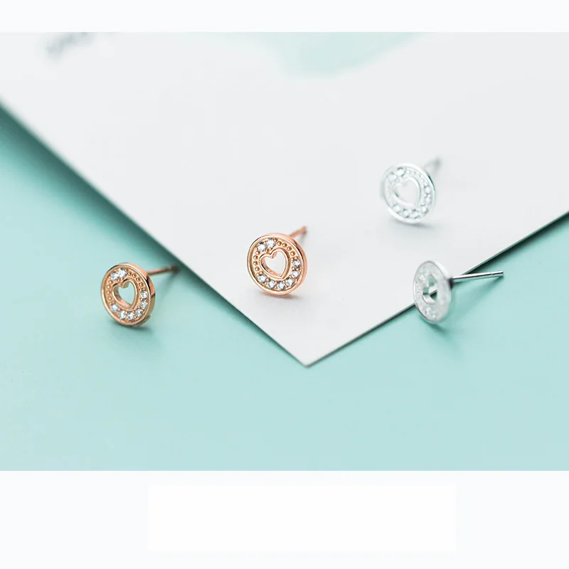 Trustdavis 100% Стерлинговое Серебро 925 пробы романтические круглые серьги в форме