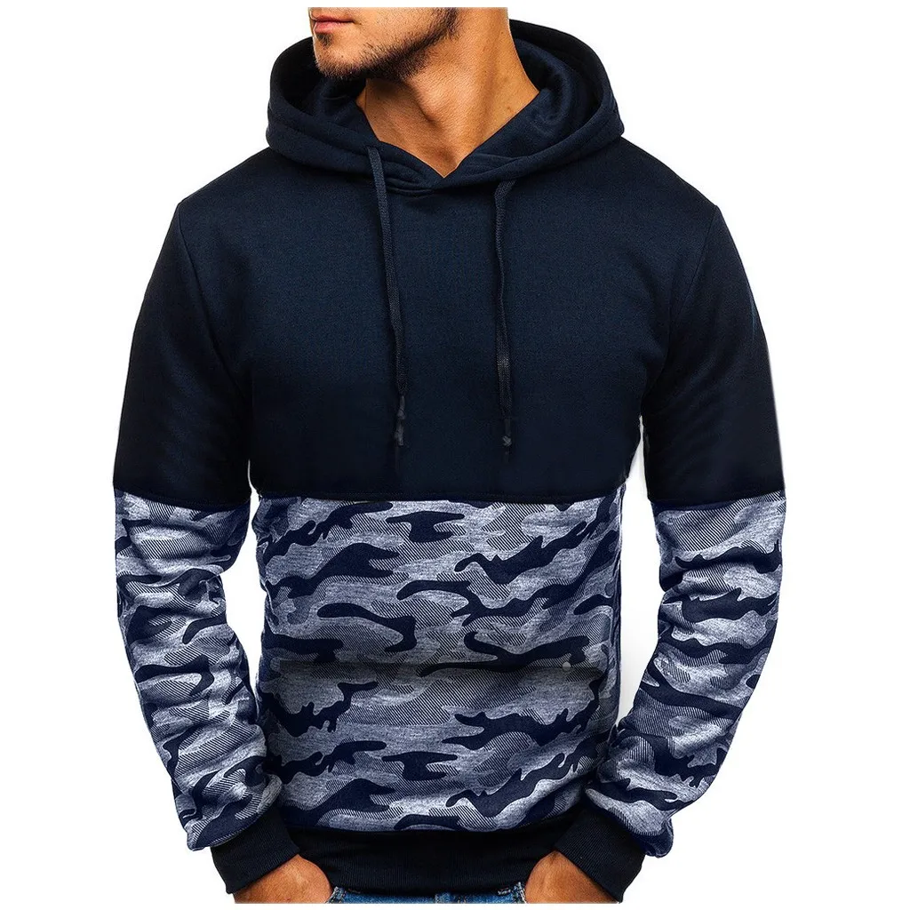 Sweatshirt Men Casual Patchwork Slim Fit Hoodies Outwear Blouse streetwear Pullover Tops Male Sweatshirts sudadera hombre | Мужская