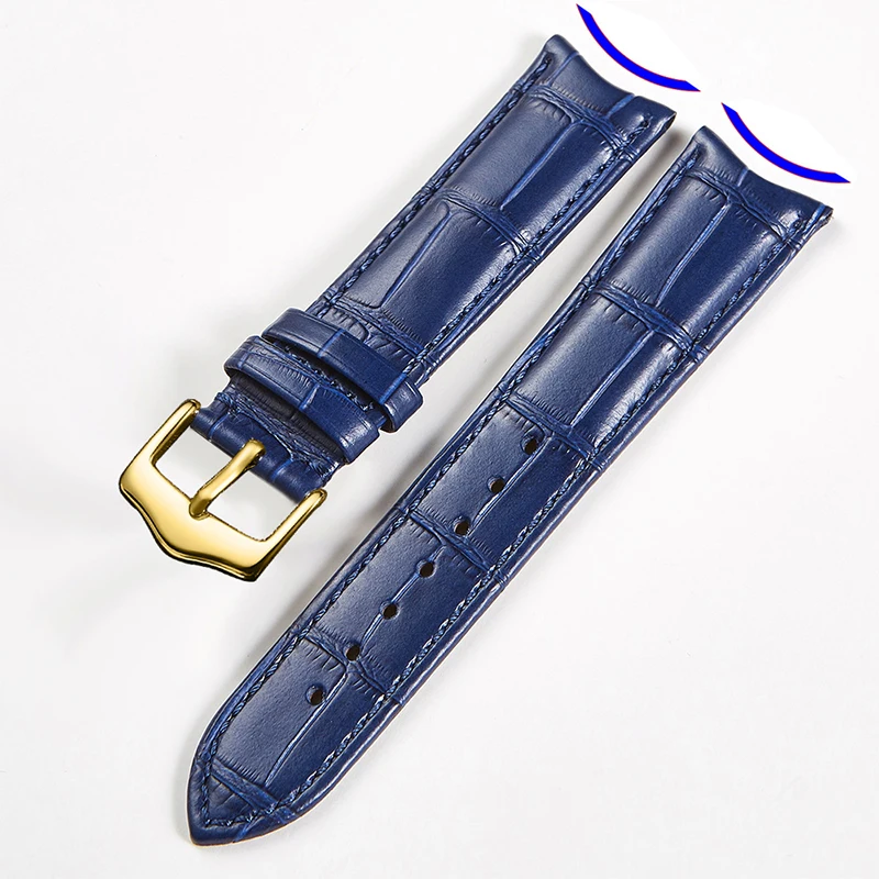 Ремешок для часов из высококачественной кожи с изогнутым интерфейсом и узорной