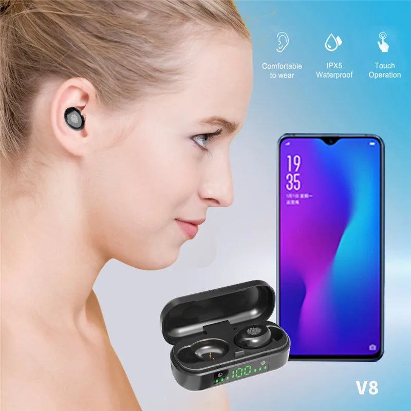 Спортивные стереонаушники Mini Wireless Bluetooth с микрофоном беспроводные наушники