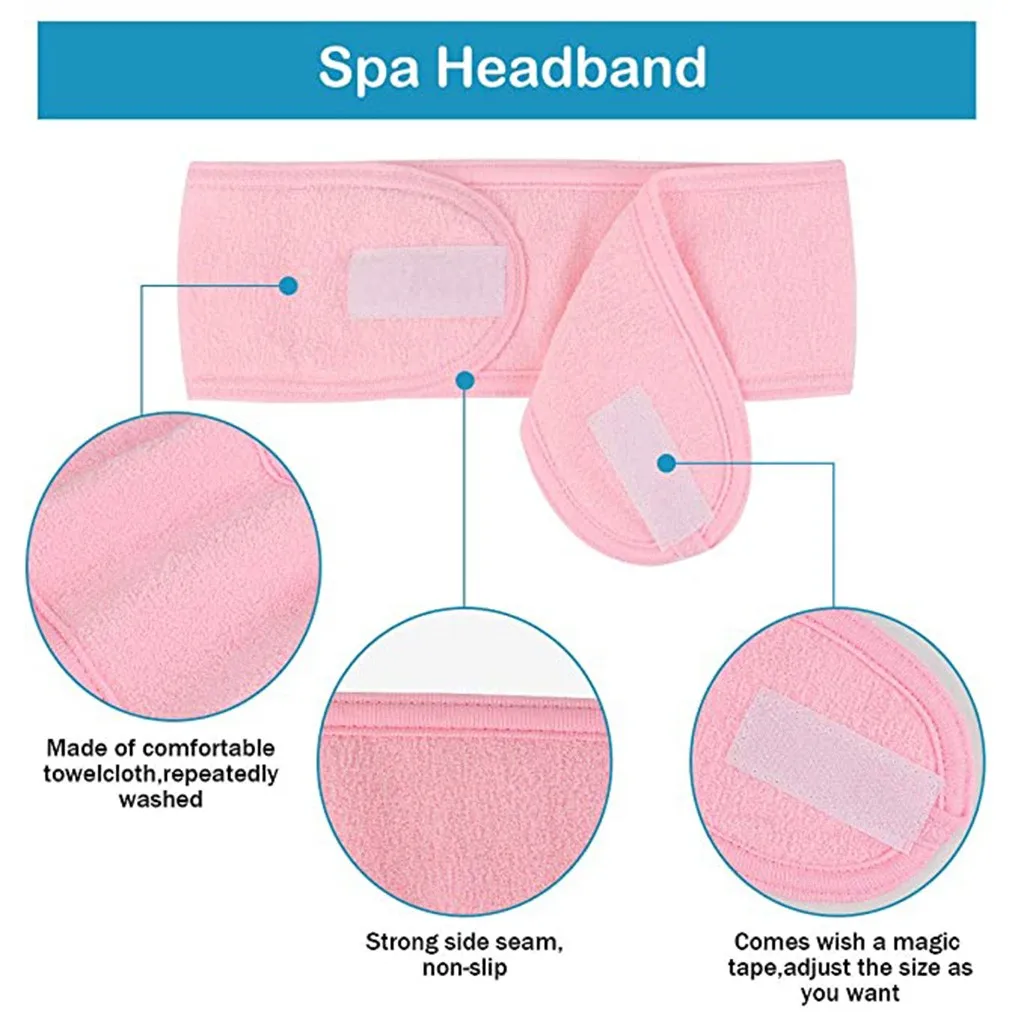 

1PC Men And Women Adjustable Facial Hydrotherapy Headscarf Makeup Bath Towel Sports Headscarf Fashion Solid Color Hair Band#L