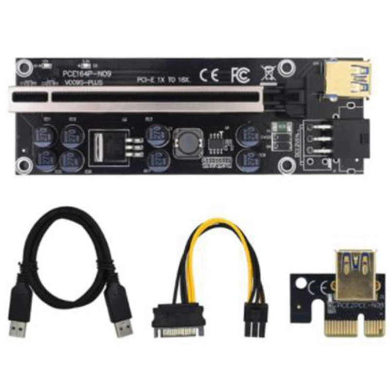 

Ver009S Plus USB3.0 Pcie адаптер карты Pcie 16X адаптер карты 60 мм графическая карта Удлинительный кабель Sata 15 контактов на 6 контактов