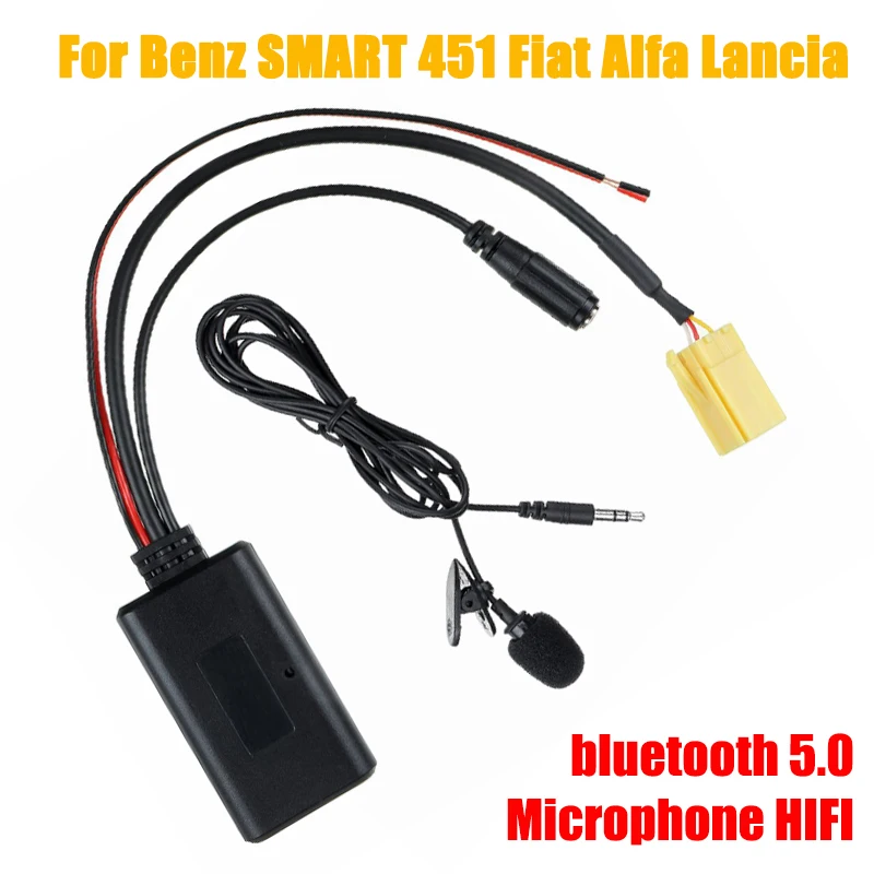 

Car Audio Bluetooth Cable Adapter W/ HIFI Microphone MIC AUX IN Music For Fiat For Alfa For Lancia For Benz SMART 451