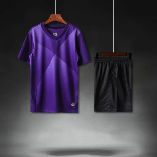 Purple Футбольная Джерси для детей, индивидуальная Футбольная форма, футбольные майки, набор на заказ, Футбольная форма, Survetement, новая спортивная одежда - Цвет: Purple