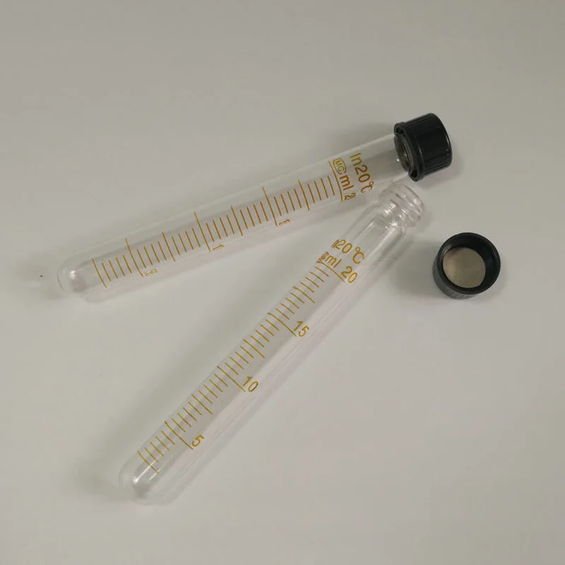 10Pcs/Lot 20ml Screw Top Graduated Glass Test Tubes Caps With Silicon Rubber Liners Centrifuge Tube Autoclavable | Канцтовары для