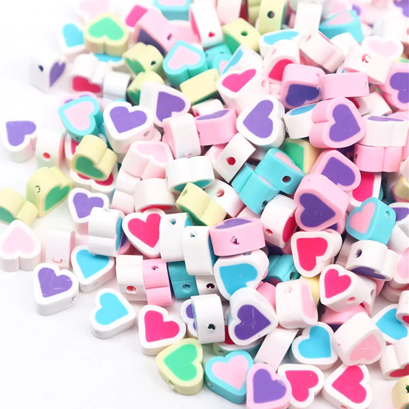 Бусины из глины в форме сердца 10 г мм * 5 двухслойные бусины полимерной аксессуары